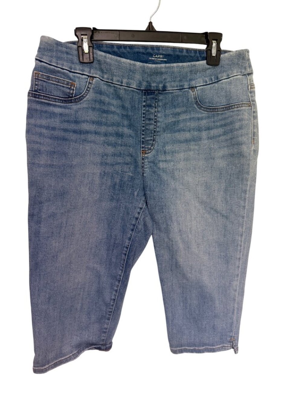 Chico's Capri Denim Jegging Style Pull On Blue Womans 12